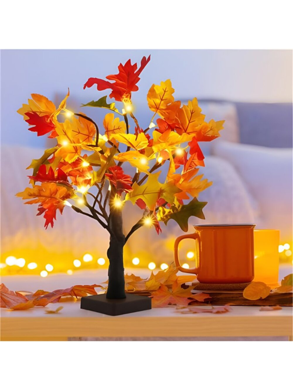 24 LED Fall Lighted Maple Tree Light, Thanksgiving Table Light - Picture 5 of 7